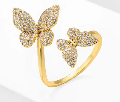 Marli Yellow Gold Butterfly Everyday Luxury Ring by Jaipur Rose - Jaipur Rose