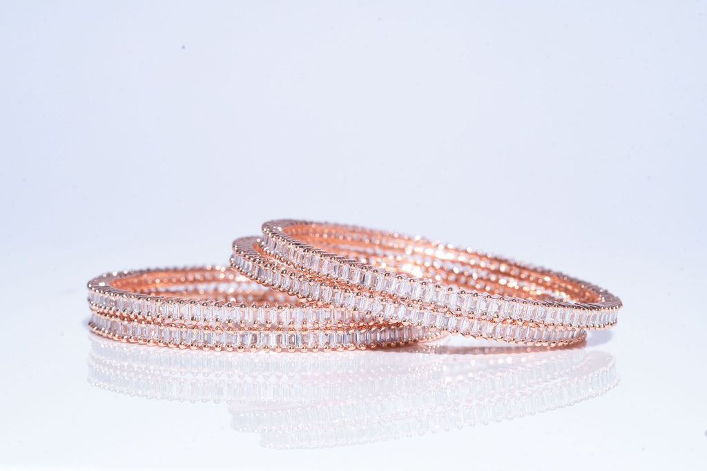 Jessi Rose Gold Bangles Bracelets Set of Four By Jaipur Rose - Jaipur Rose
