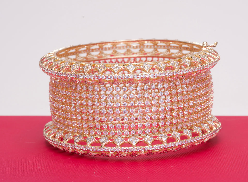 Shauna Statement Cuff Bracelet Yellow Gold By Jaipur Rose Designer Indian Jewelry - Jaipur Rose