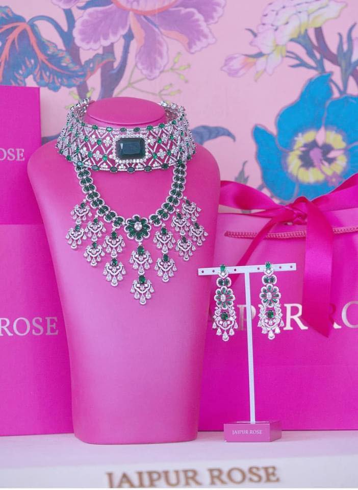 Tatiana Rose Gold Pink Baroque Pearl Necklace & Earring Set