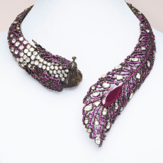Jodhpur Ruby & Antique Gold Luxury Choker Necklace & Earring Set By Jaipur Rose Luxury Indian Jewelry Onli - Jaipur Rose