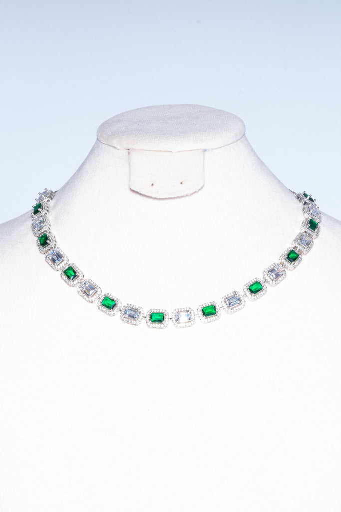 Paola Emerald Green Designer Necklace & Earring Set by Jaipur Rose Designer Indian Jewelry - Jaipur Rose