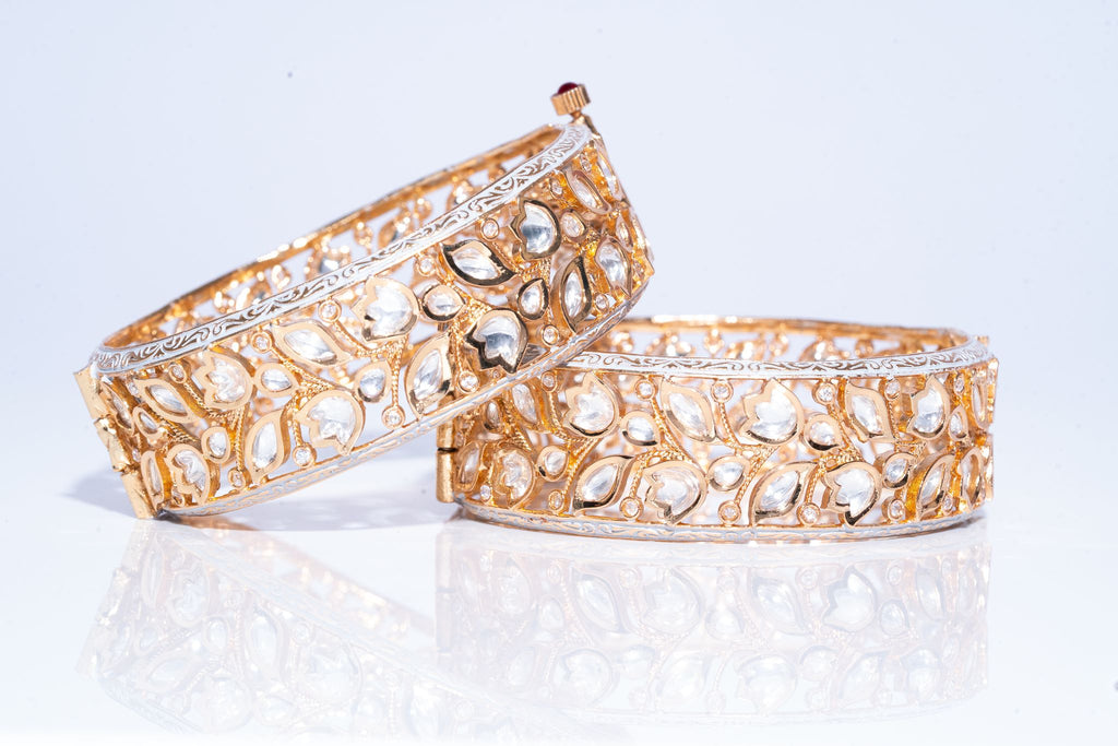 Kumasi Set Of 2  Bracelets  Yellow Gold By Jaipur Rose Designer Indian Jewelry - Jaipur Rose