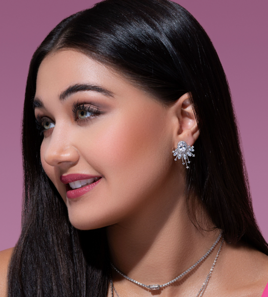 Seline Stud Fashion Statement Earrings by Jaipur Rose Designer Indian Jewelry - Jaipur Rose