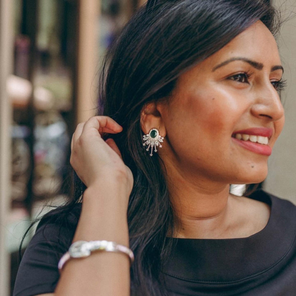 Celine Stud Fashion Statement Earrings by Jaipur Rose Designer Indian Jewelry - Jaipur Rose