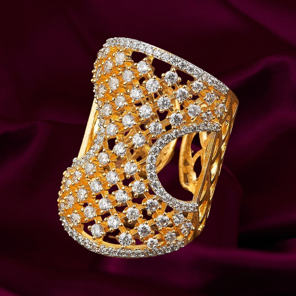 Raquel Lace Yellow Gold Everyday Luxury Ring by Jaipur Rose - Jaipur Rose
