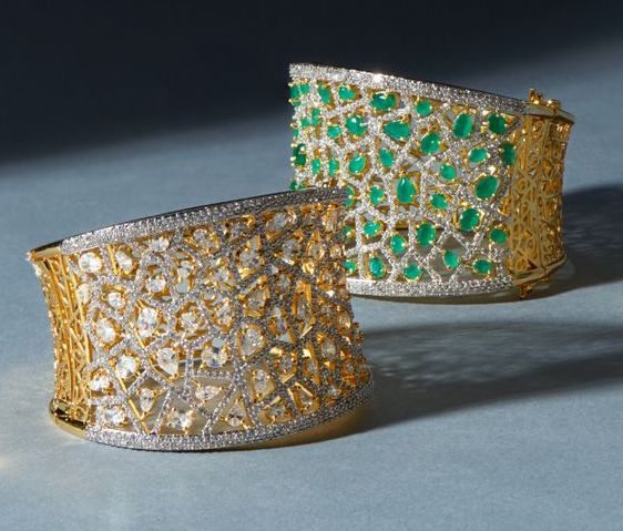 Jhanvi Statement Cuff In Emerald By Jaipur Rose - Jaipur Rose
