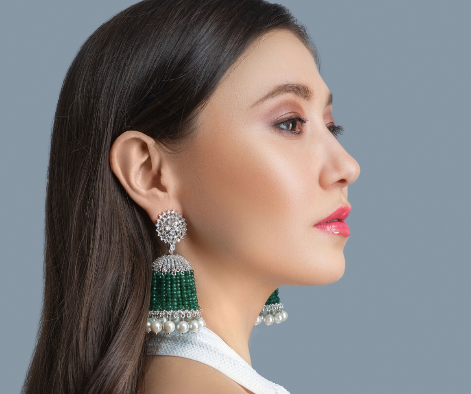 Oxidized Silver Plated Handmade Crystal Beads Hook Drop Jhumka Jhumki  Earrings Jewelry for Women GSTMETAL - Etsy